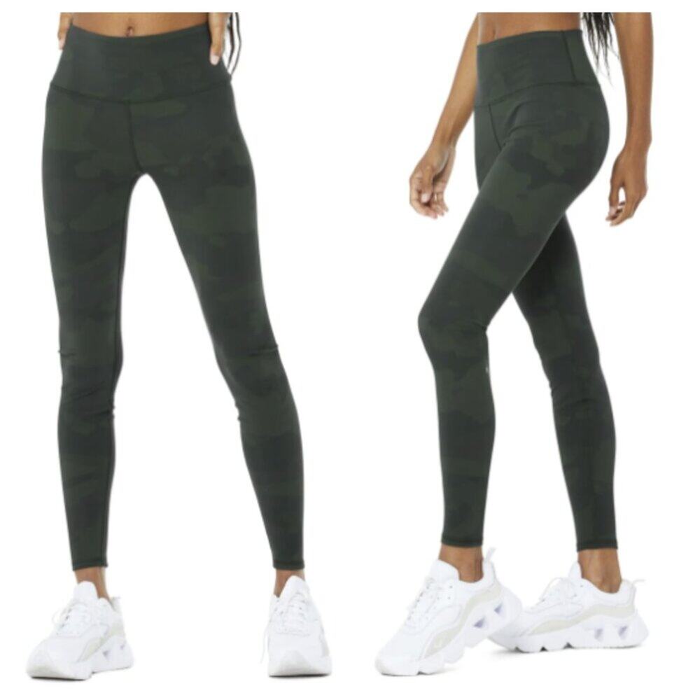 Alo Women's High Waist Camo Vapor Legging Hunter Camouflage Size M